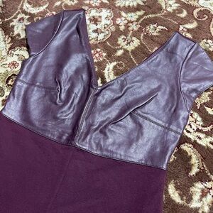 Purple Faux Leather Dress